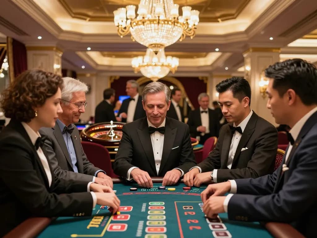 Players enjoying strategic roulette games at badak178 casino with upscale ambiance