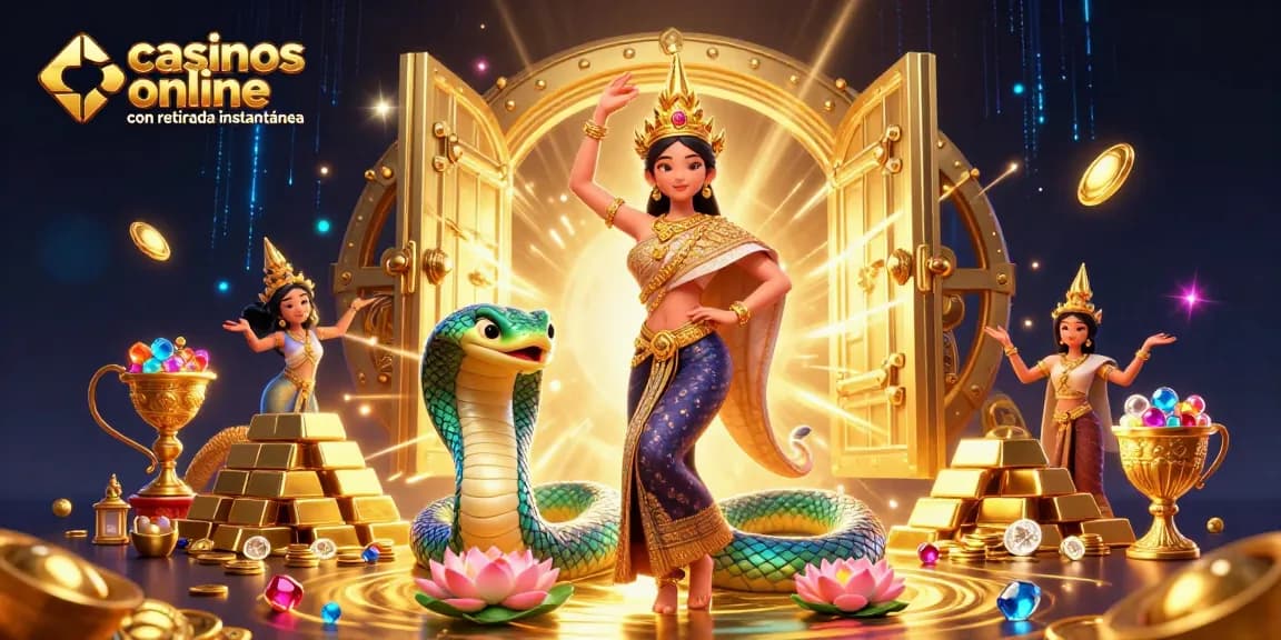 Engage with casinos online con retirada instantánea in an exciting, dynamic 3D casino illustration.