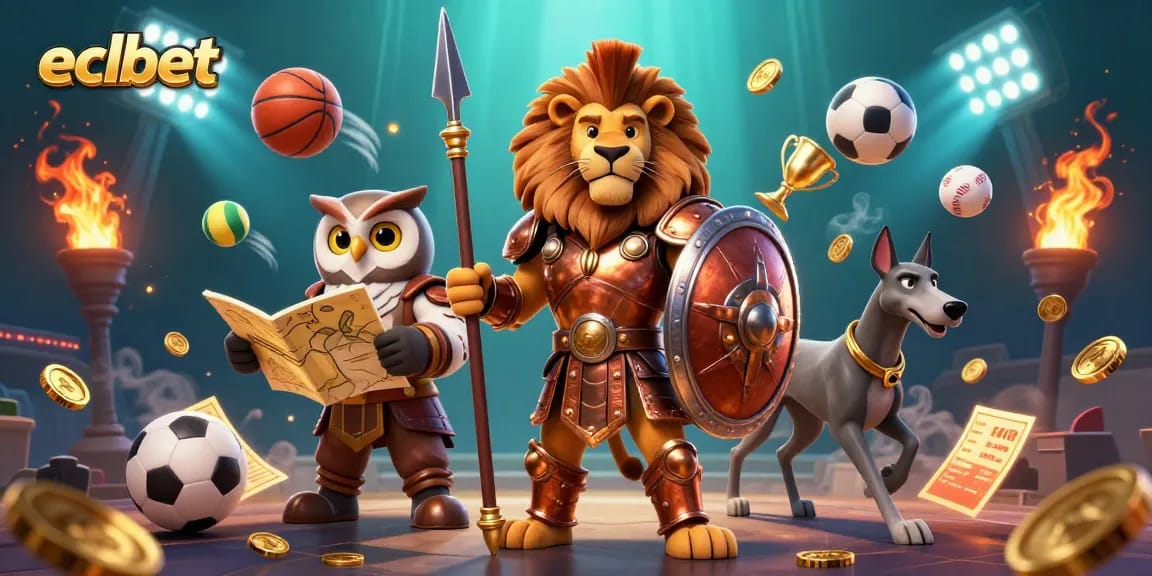 ECLBet offers exciting sports betting action with a Spartan lion, strategist owl, and messenger greyhound.