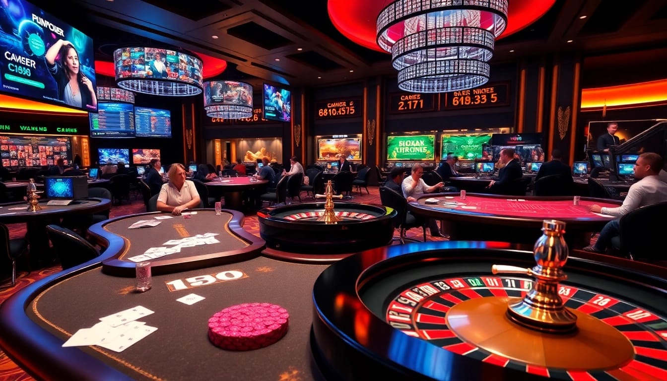 Engaging gaming experience at đại lý C168 with professional gamblers at the poker table.