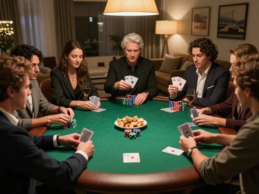Kenzototo login untuk permainan poker yang hidup di antara teman-teman menangkap permainan strategis dan interaksi sosial
