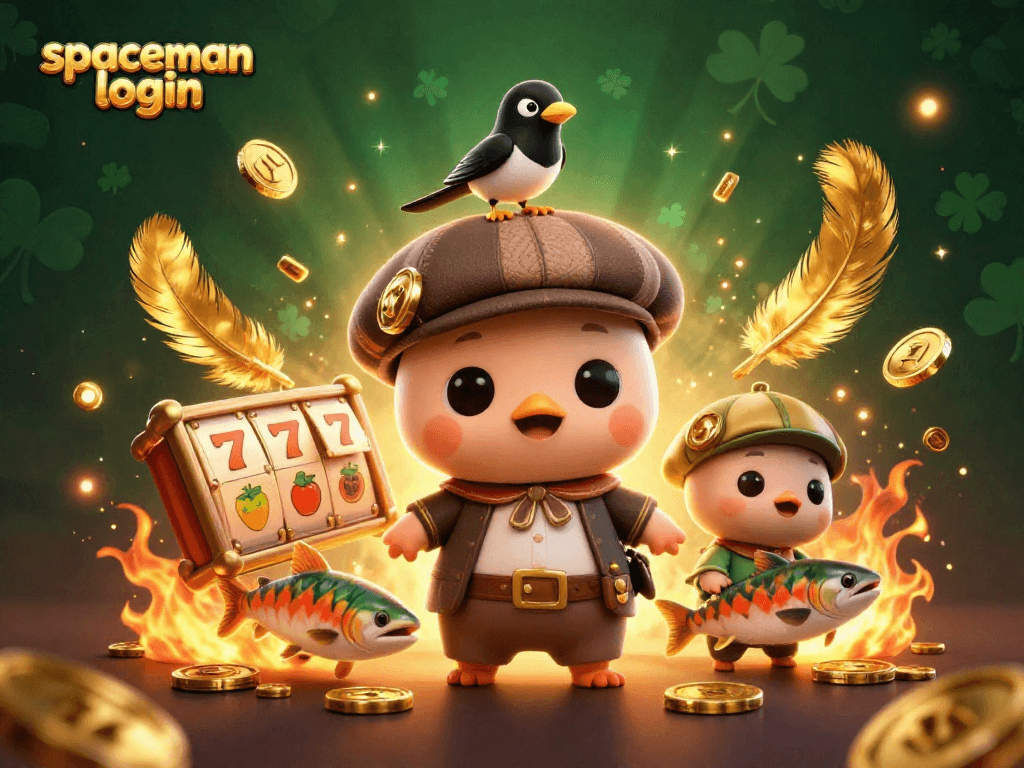 Experience the thrill of winning with spaceman login, featuring vibrant characters and casino elements.
