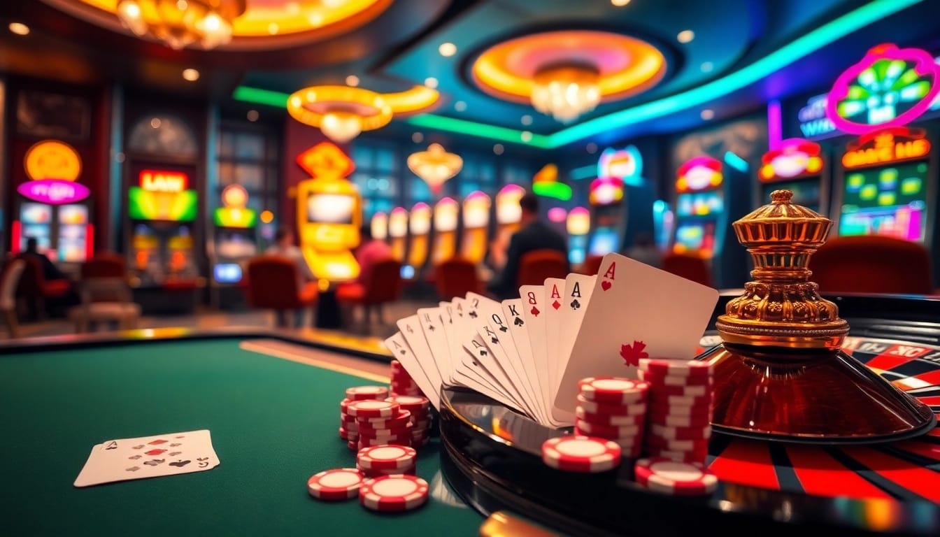Excited players engage in gambling at 88i online casino, showcasing poker chips and a roulette wheel.