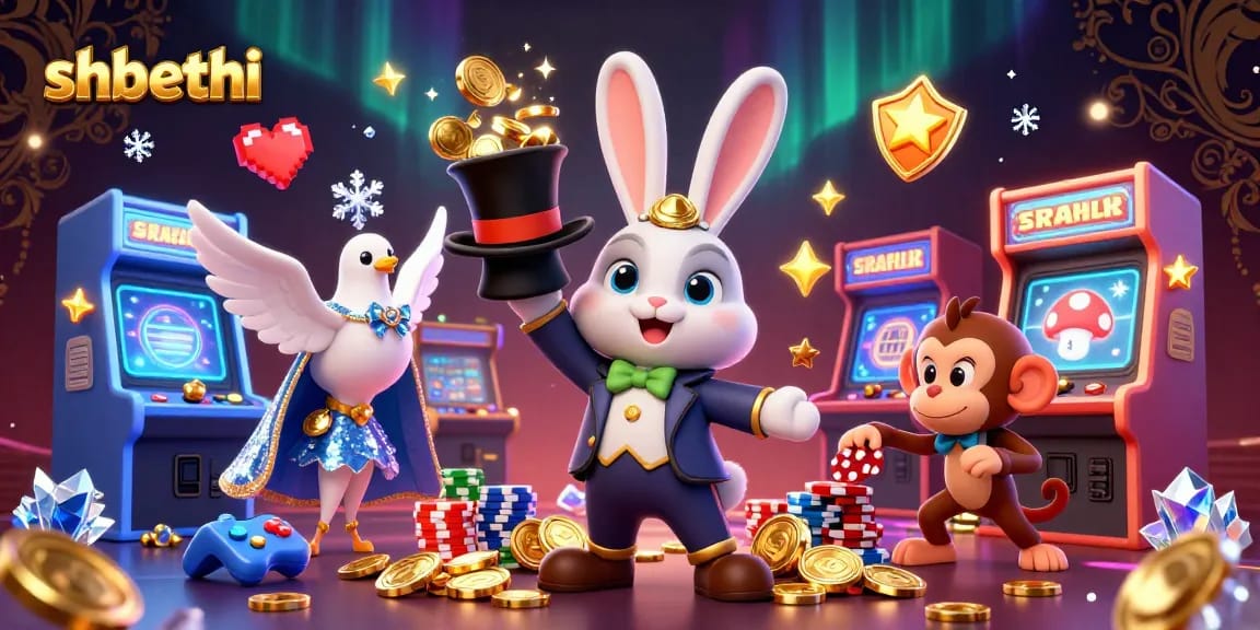 Engage with the vibrant scene featuring shbethi's 3D characters enjoying gaming excitement.