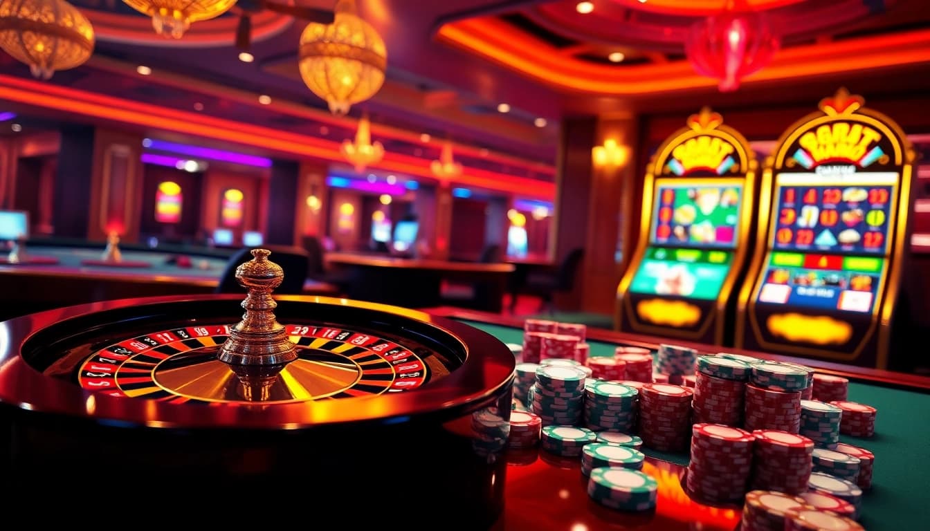 Engaging gameplay visuals on trang chủ nohu90 with colorful slots and casino tables.