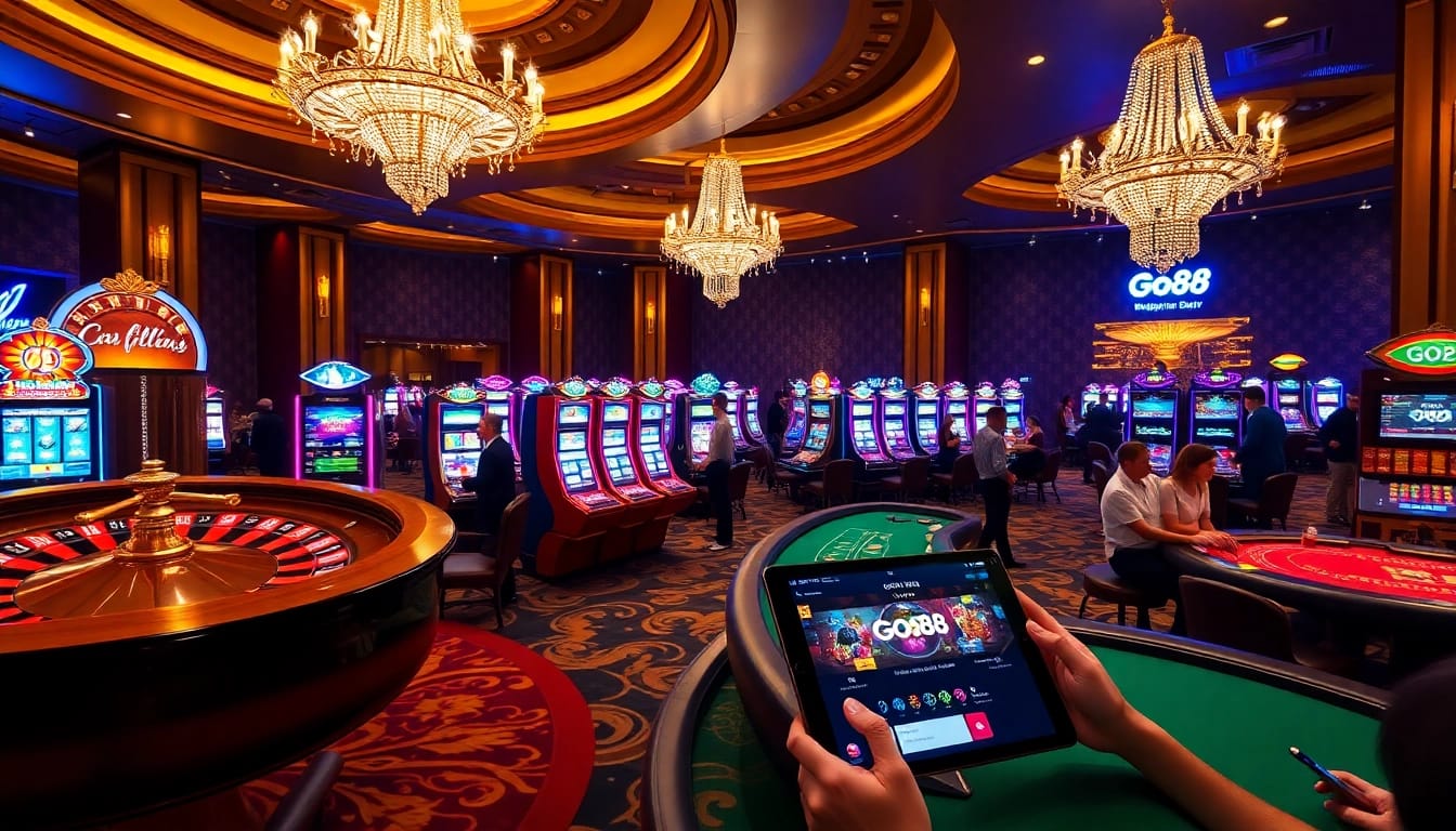 Go88 players enjoying an exciting live roulette game in a luxurious casino setting.