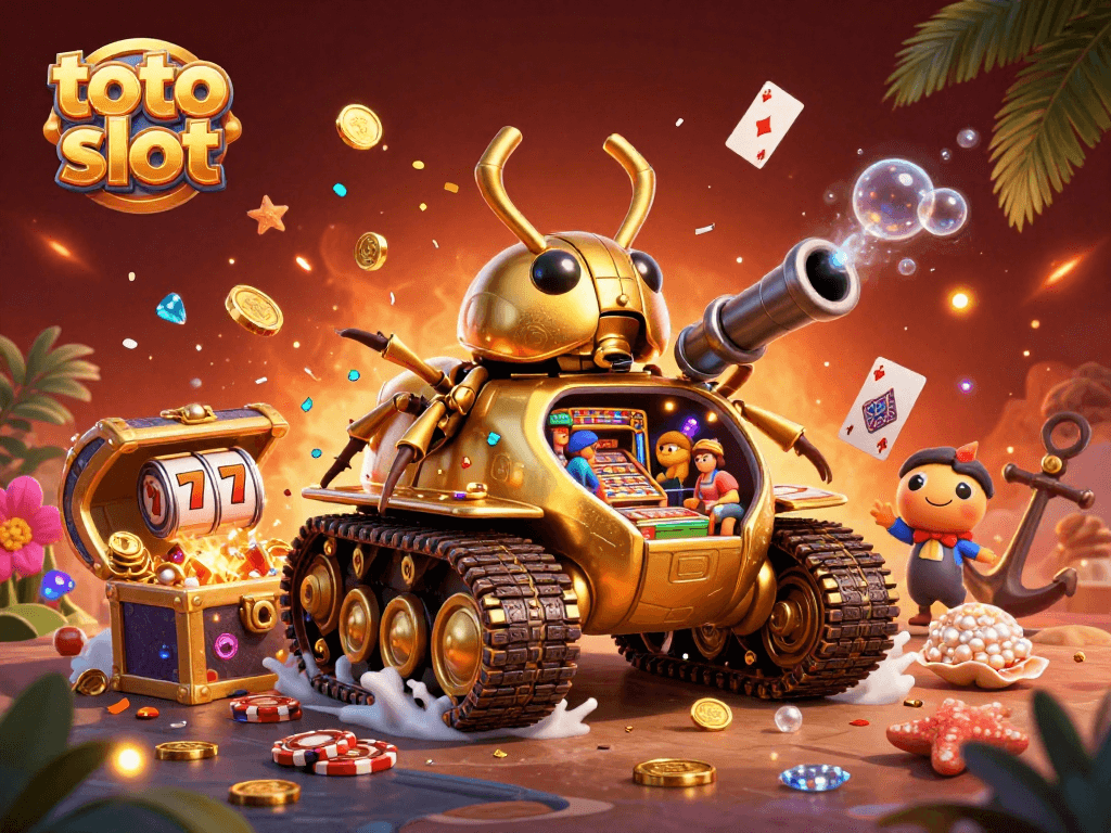 Spin the reels and win with the exciting toto slot experience inside a dynamic casino scene.