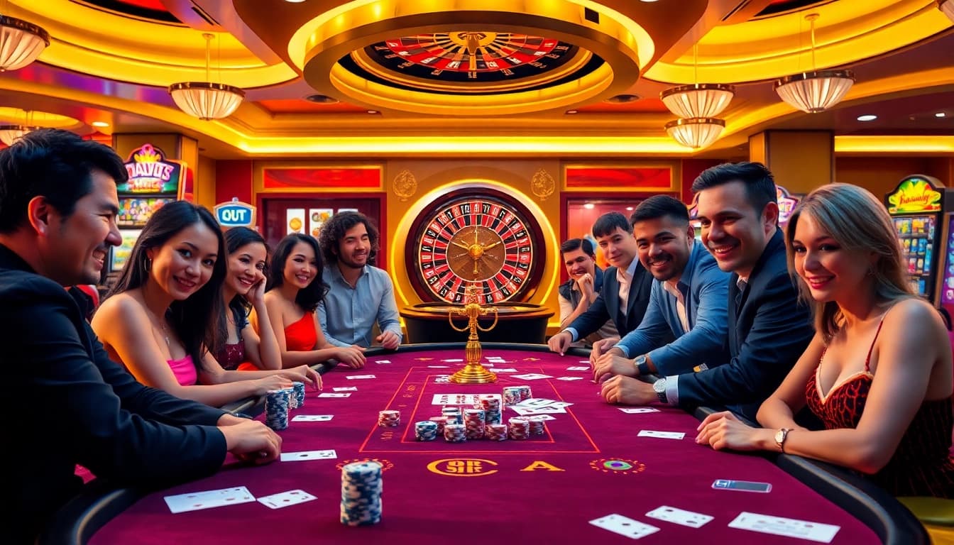 Experience thrilling gambling action at https://okwin.blog/ with engaged players and vibrant casino elements.