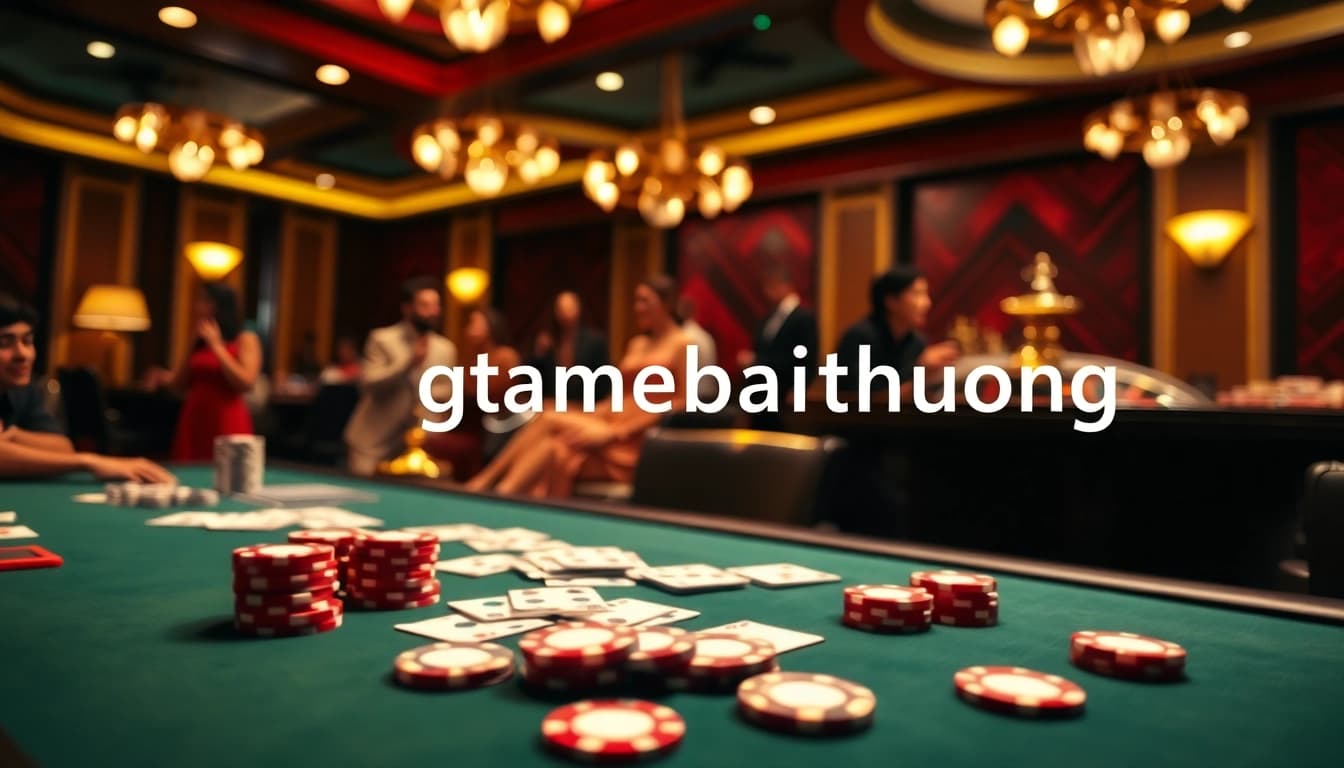 Experience the excitement of gamebaidoithuong with poker and roulette in a luxurious casino setting.