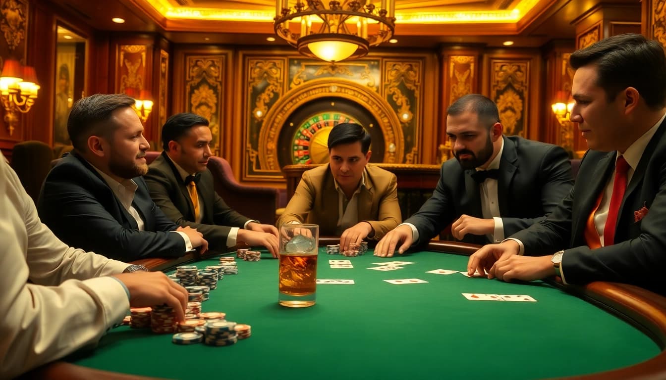 Poker players enjoying a game at the luxurious https://789club.fast/ casino table.