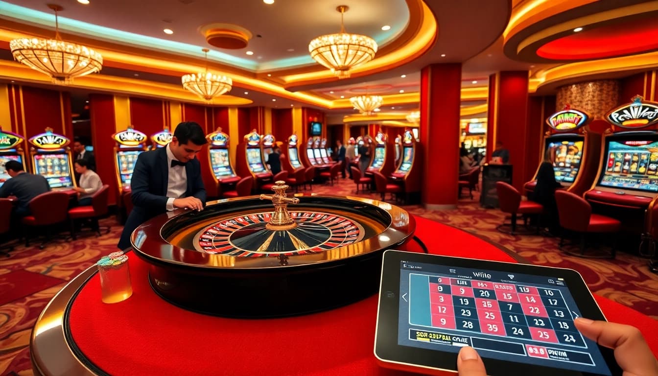 Experience the thrill of s8 vip as players engage at the roulette table in an elegant casino setting.