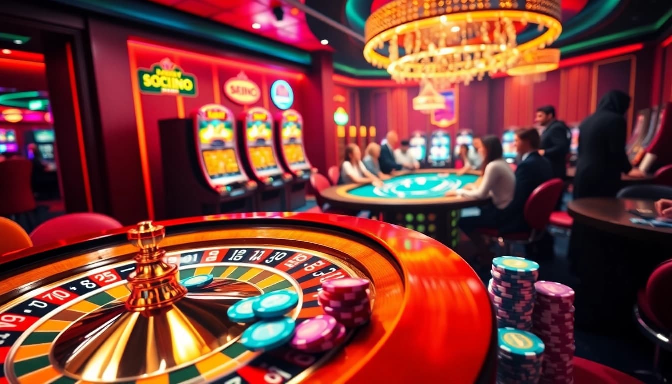 Experience thrilling gameplay at https://www.eejl88888.com/ with vibrant casino scenes featuring roulette and poker.