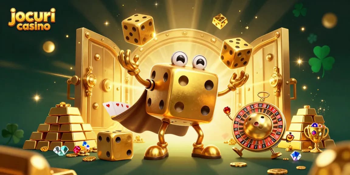 Jocuri casino captivante cu golem din zaruri, aur și comori strălucitoare