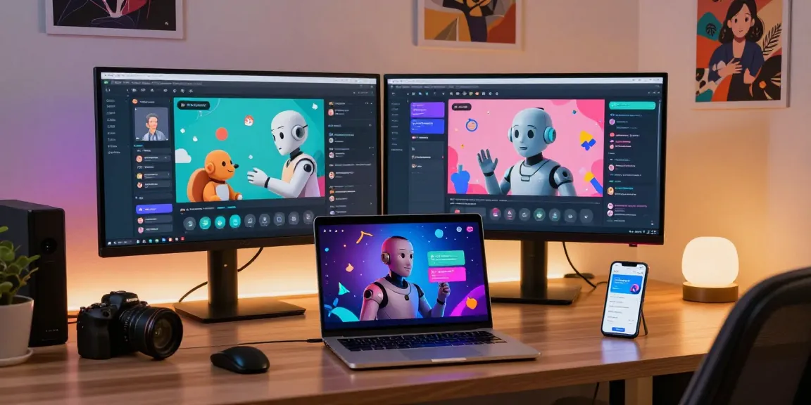 Interactive chat experience with crushon ai in a cozy tech workspace.