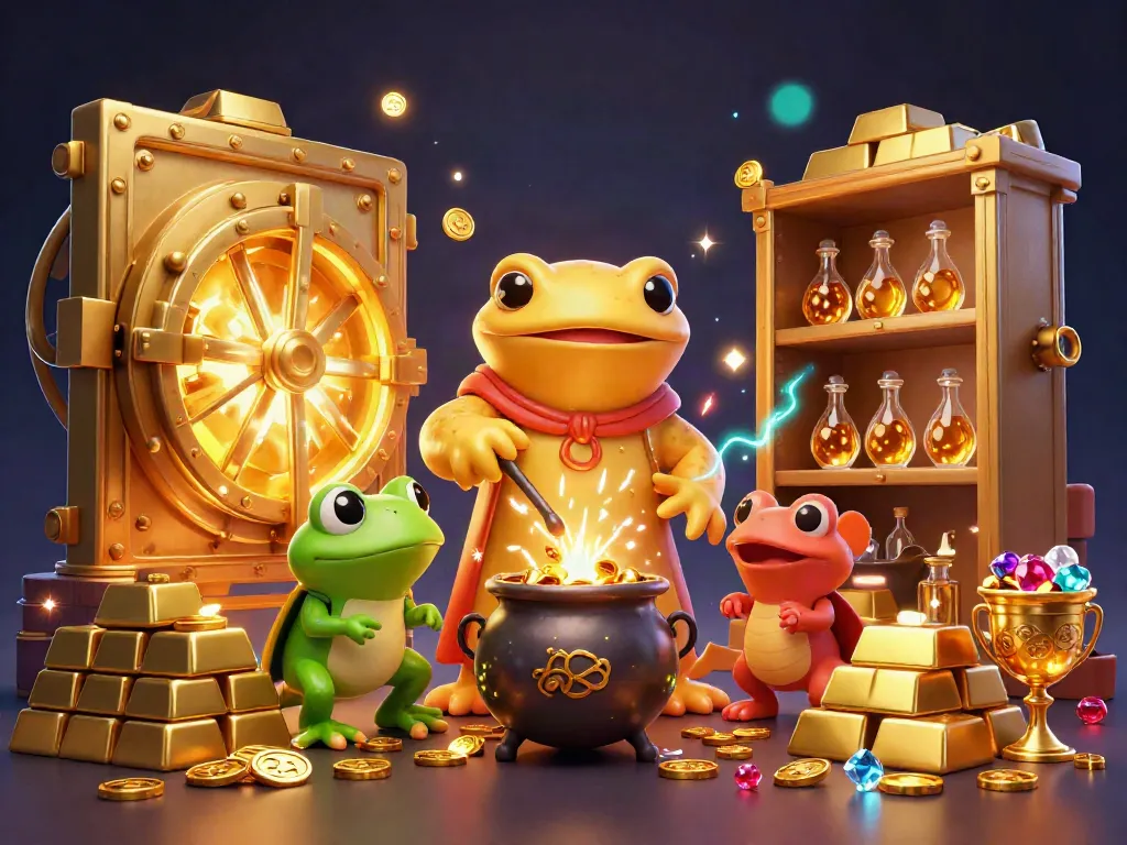 Engage in thrilling gambling with a vibrant scene featuring a Sky Exchange new ID character immersed in alchemical gold making.