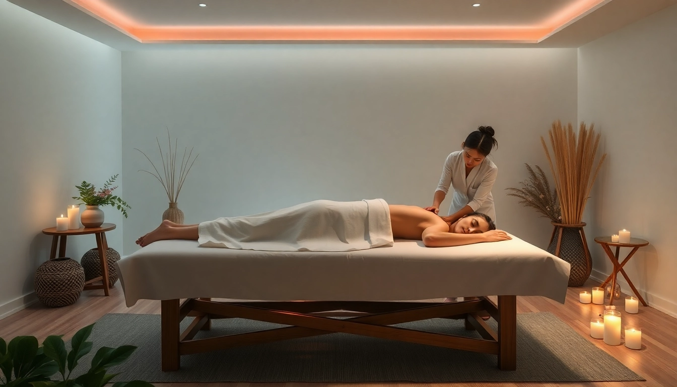 Relaxing 동탄출장마사지 scene with a professional therapist providing a tranquil massage.
