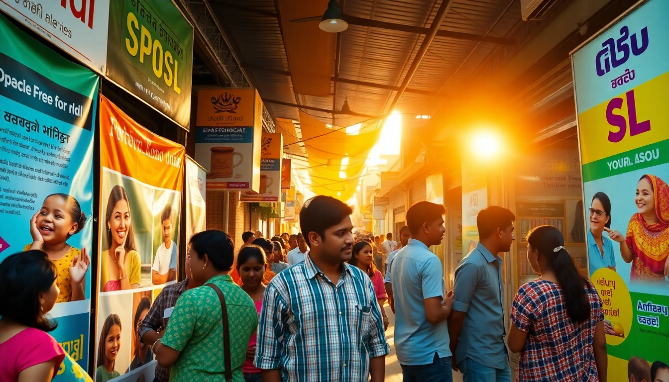 Lanka Ad marketplace scene showcasing vibrant advertisements in Sri Lanka.
