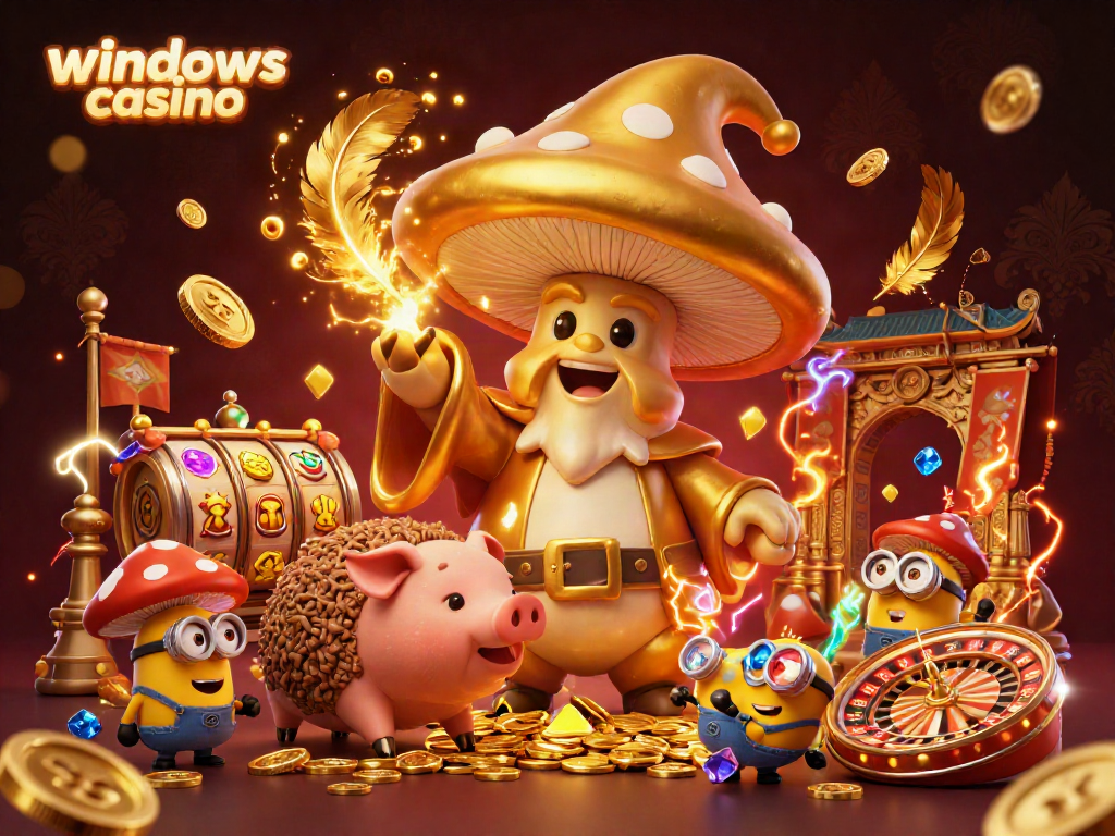 Engage in vibrant fun at windows casino with a spectacular 3D scene featuring magical characters and dynamic game elements.