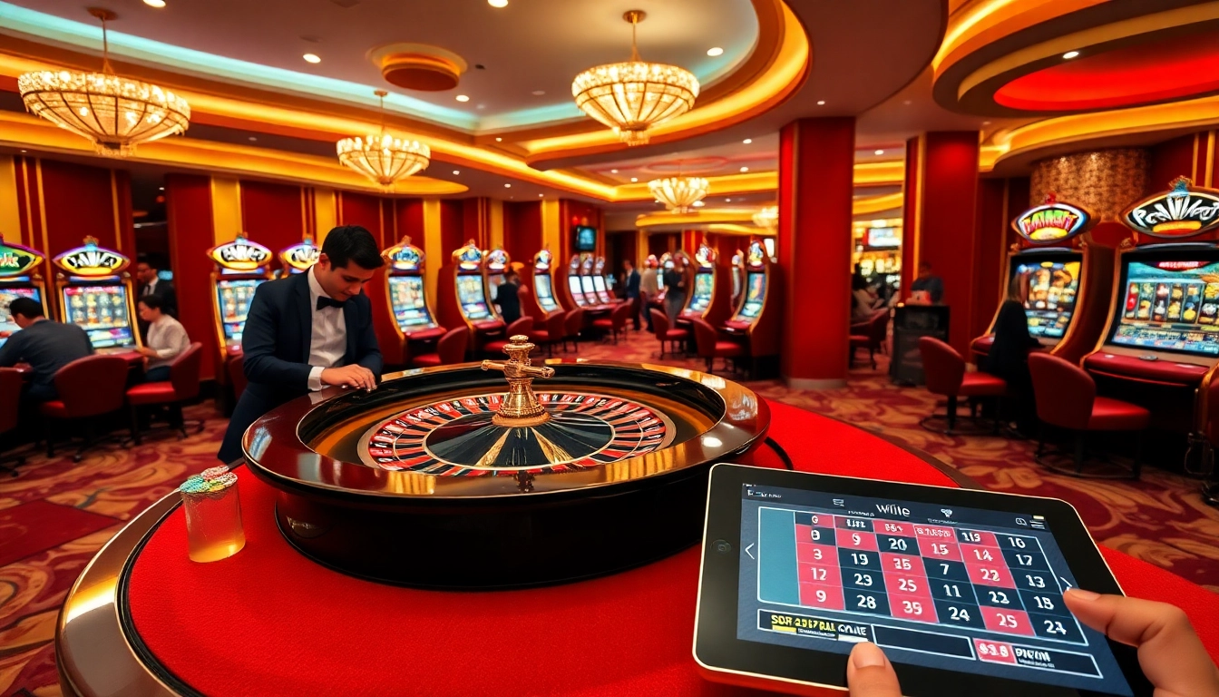 Experience the thrill of s8 vip as players engage at the roulette table in an elegant casino setting.