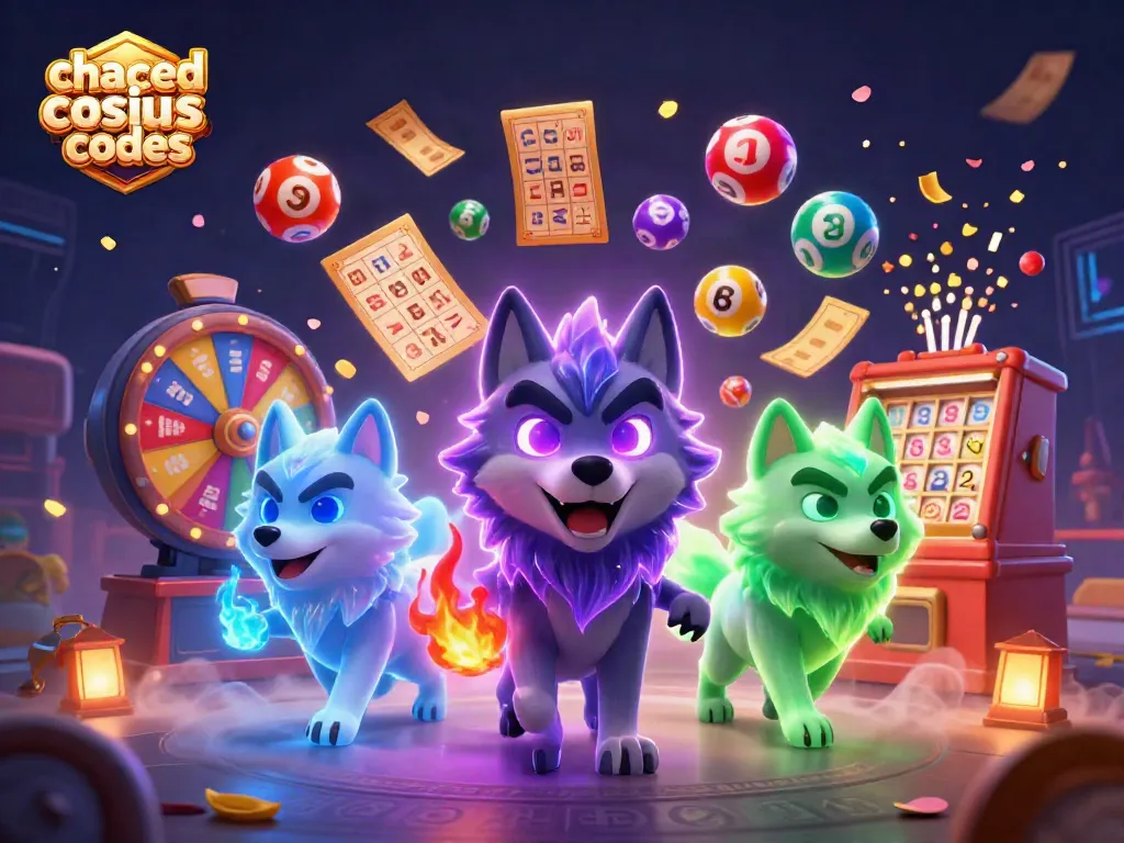 Experience chanced casino bonus codes with vibrant game elements and dynamic characters in a rich illustration.