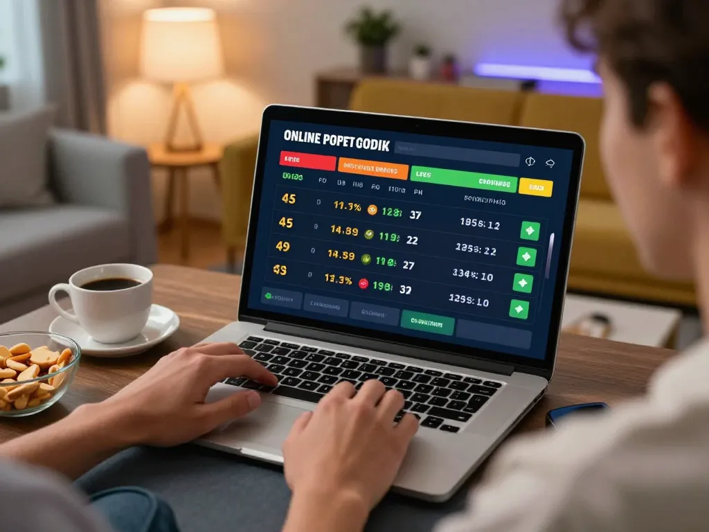 Tỷ lệ kèo nhà cái hôm nay displayed on a laptop screen during an online betting session at home