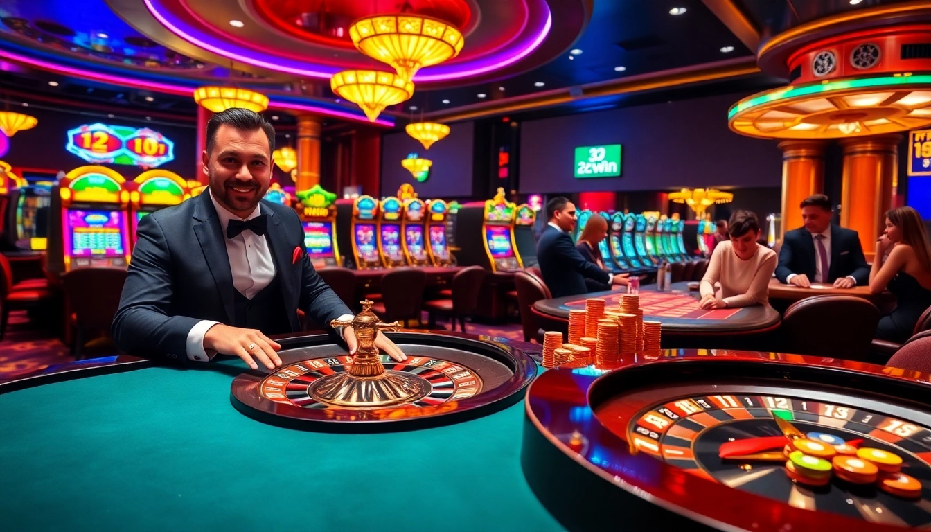 Experience thrilling gameplay at 32win with vibrant casino elements like roulette and slots.