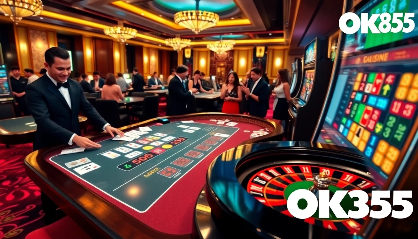 Gamble responsibly at https://ok365a.biz/ in a vibrant casino setting with engaged players and exciting games.