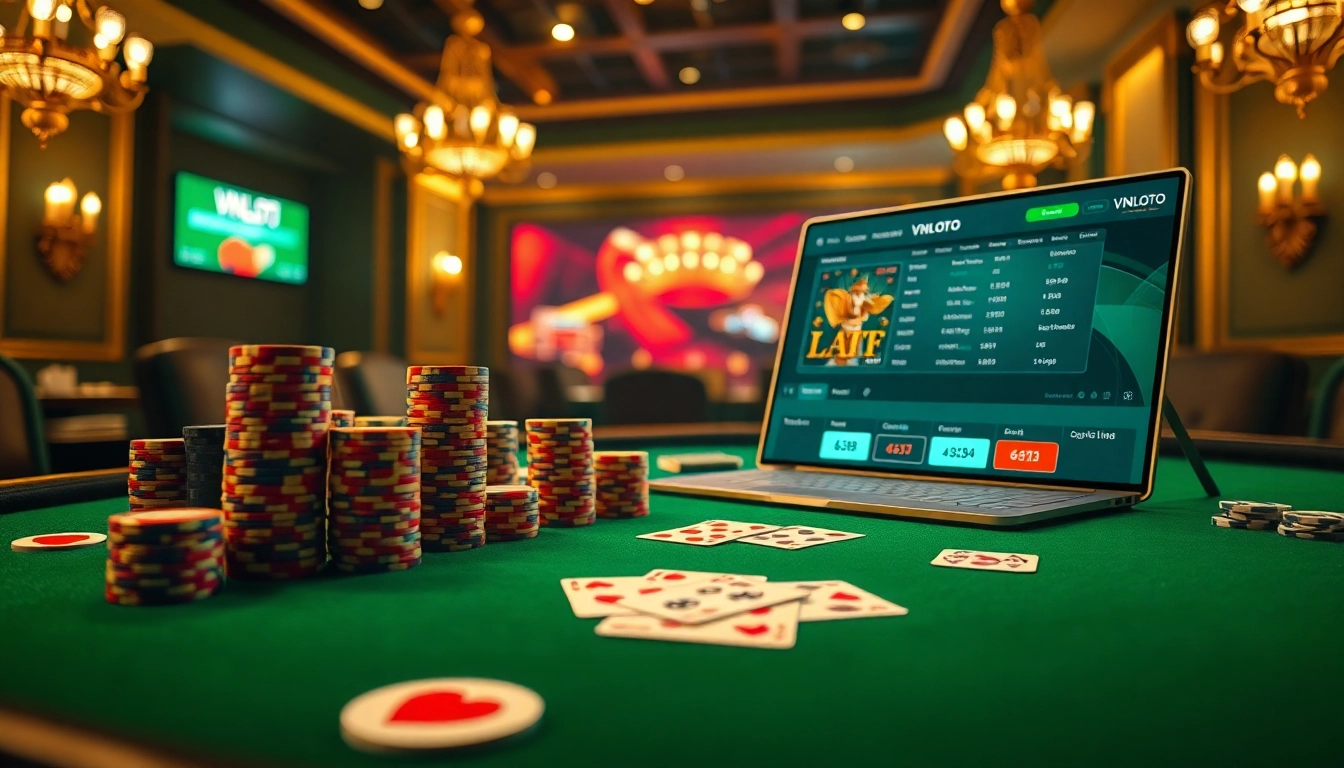 Join the excitement at VNLOTO as players engage in high-stakes poker, showcasing luxury gambling.