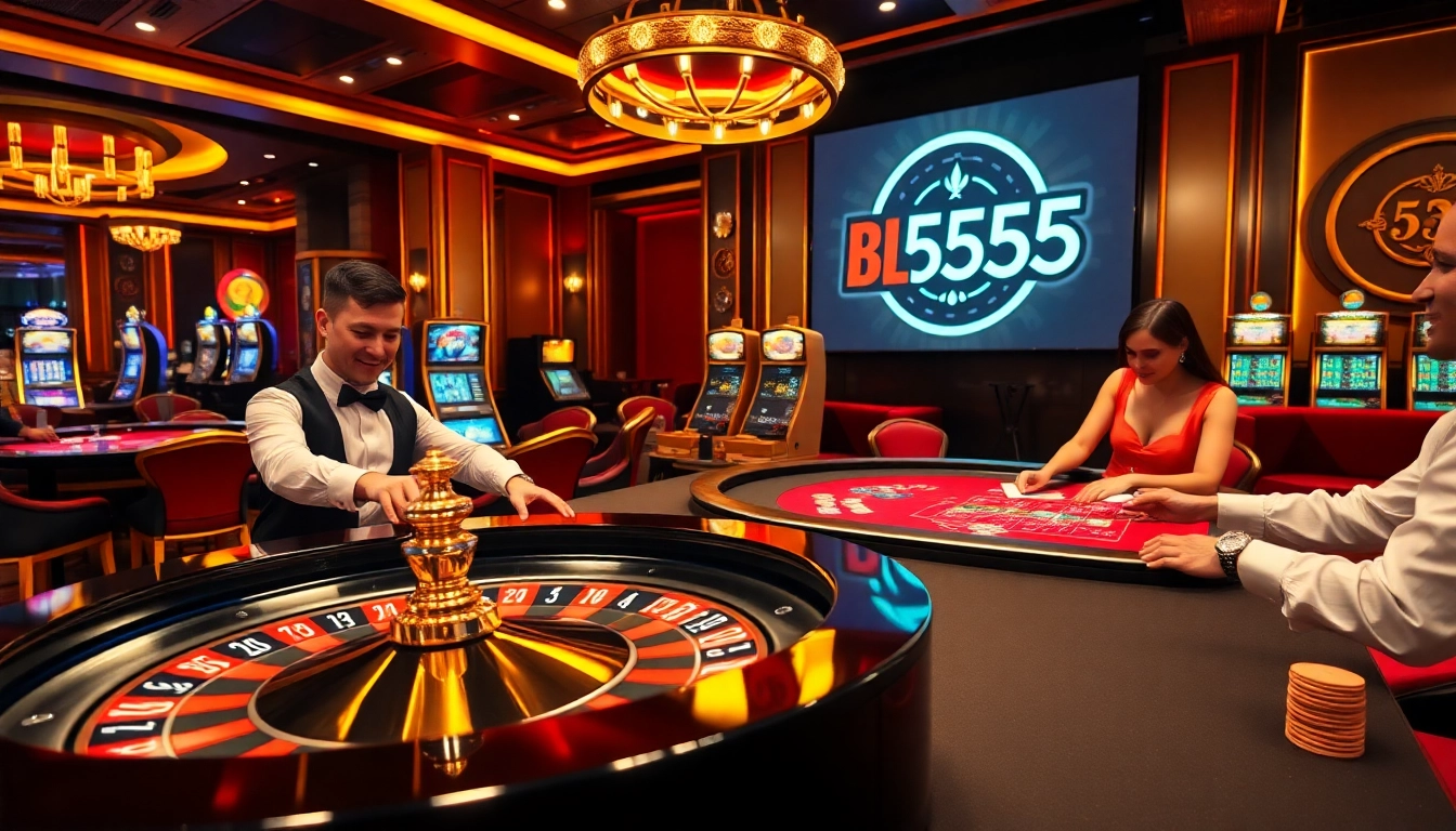 Enjoy the thrilling casino action at BL555 with poker gameplay and roulette excitement.
