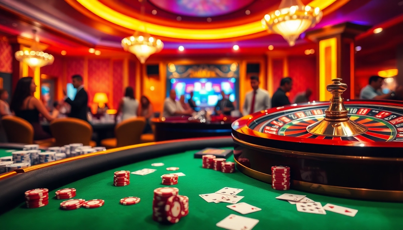 Engaging gamblers strategize with hidden wiki links at a vibrant casino poker table.