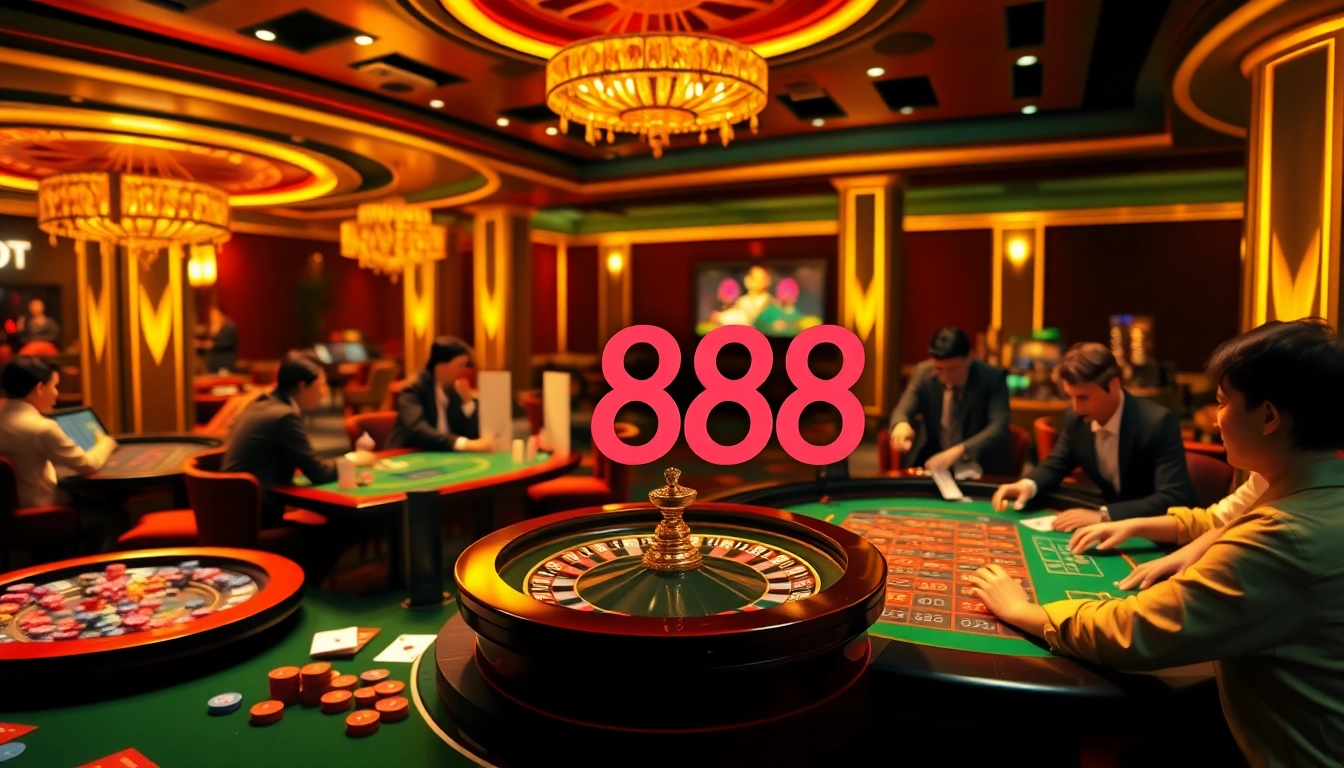 Players enjoying thrilling games at online casino u888 with vibrant tables and engaging atmosphere.
