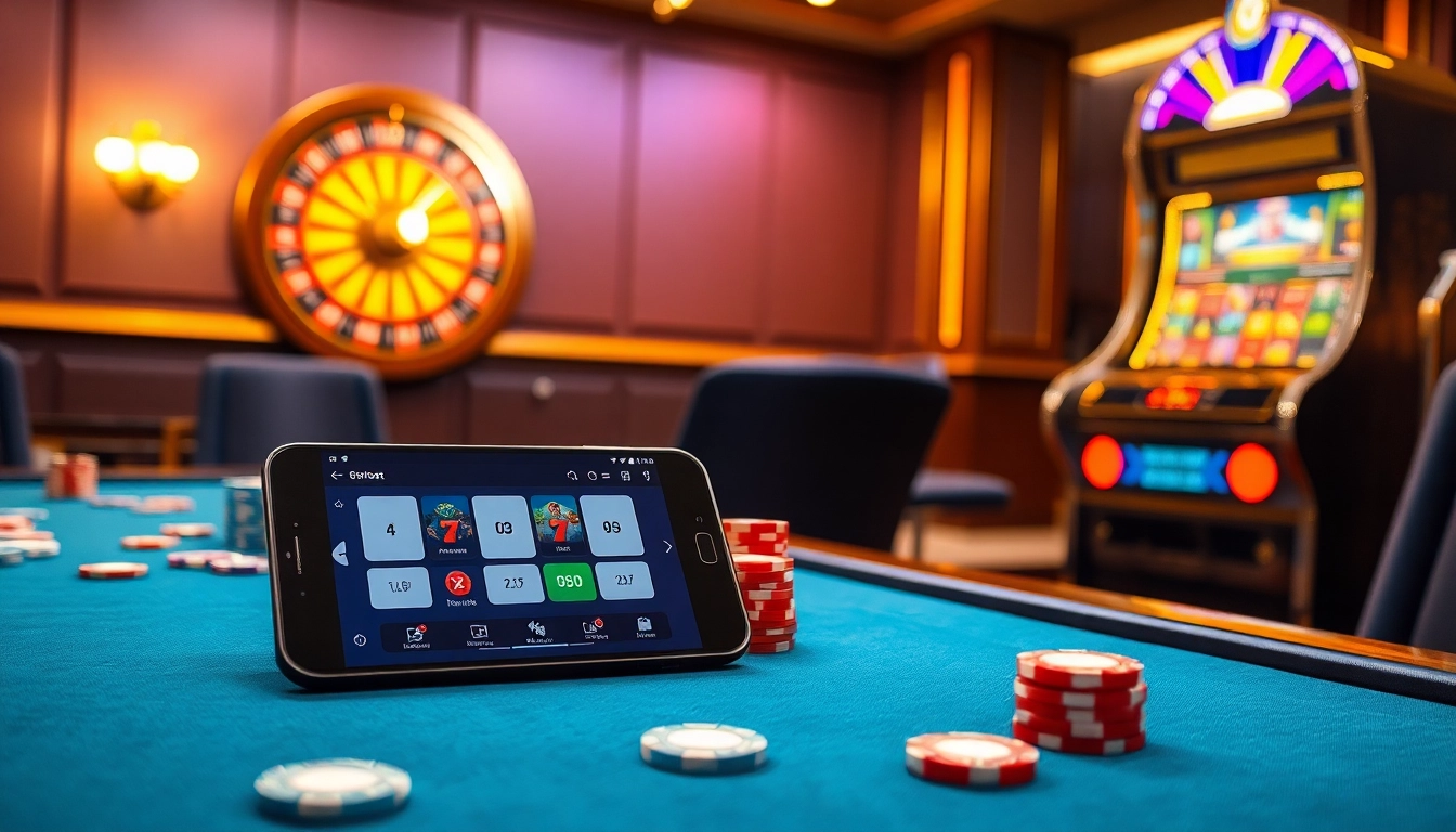 Engage in thrilling gameplay with 8xbet tải on a luxurious casino table filled with chips and cards.