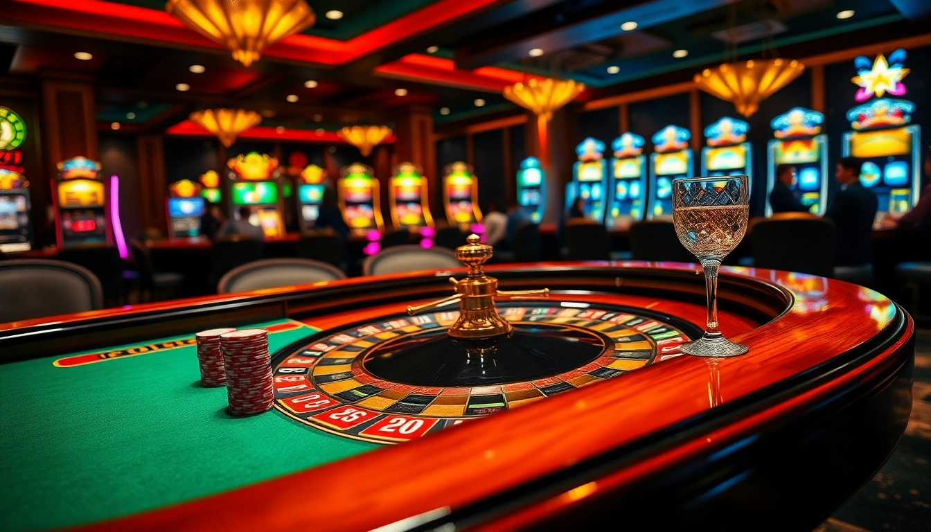 Engaging 68VIP casino scene featuring a roulette table and vibrant gaming elements.