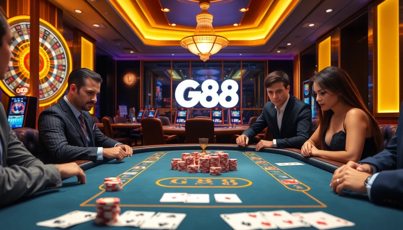 Experience the thrill of GO 88 at a luxurious poker table with premium chips and cards.