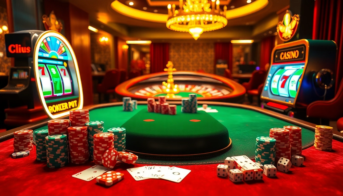 Experience the thrill of kkwin at a luxurious casino table with vibrant poker chips and cards.