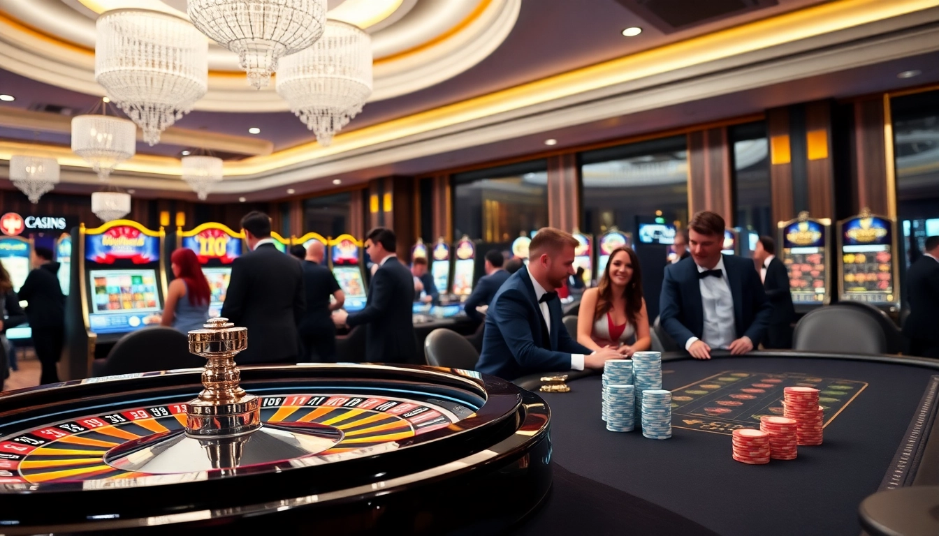 Engaging players enjoying online gambling at https://dr88.de.com/ with vibrant casino tables and slots.