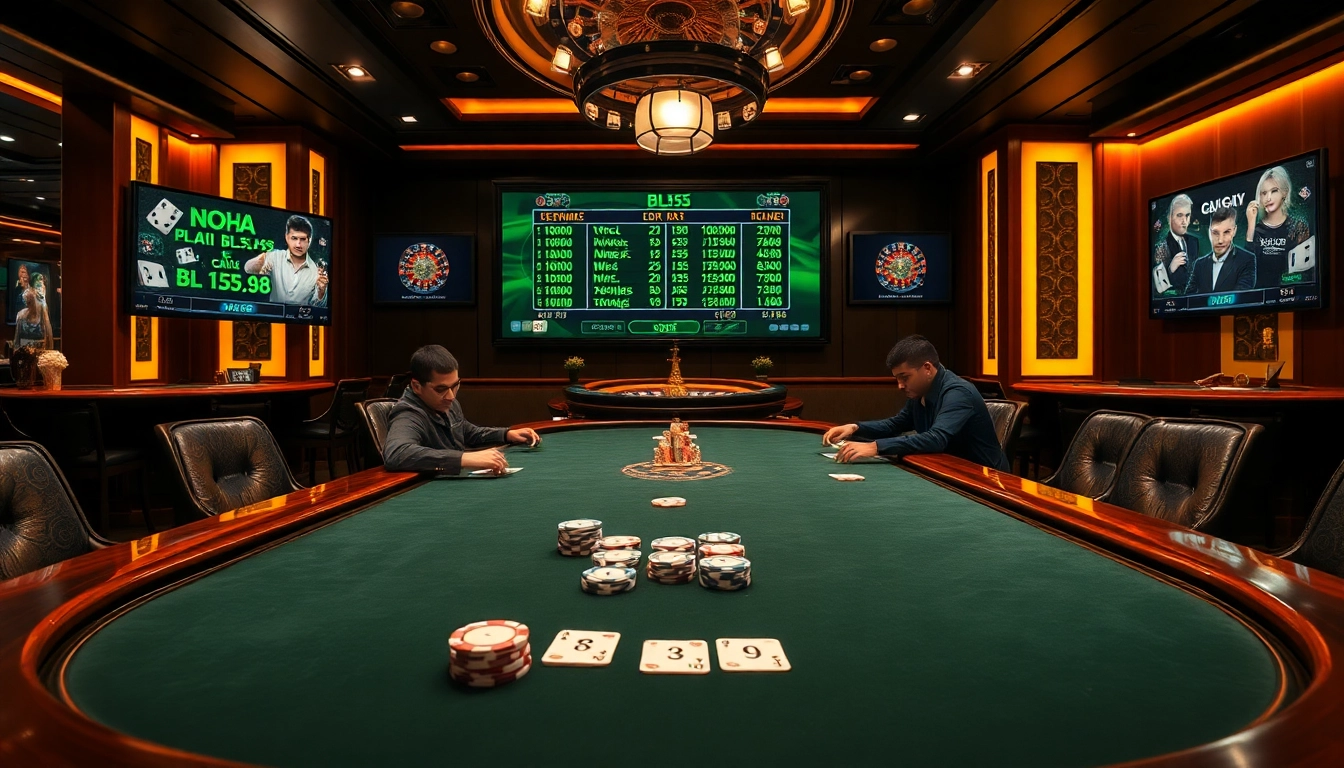 Engage in thrilling poker at Nhà cái BL555's luxurious casino table featuring high-quality graphics and strategic gameplay.