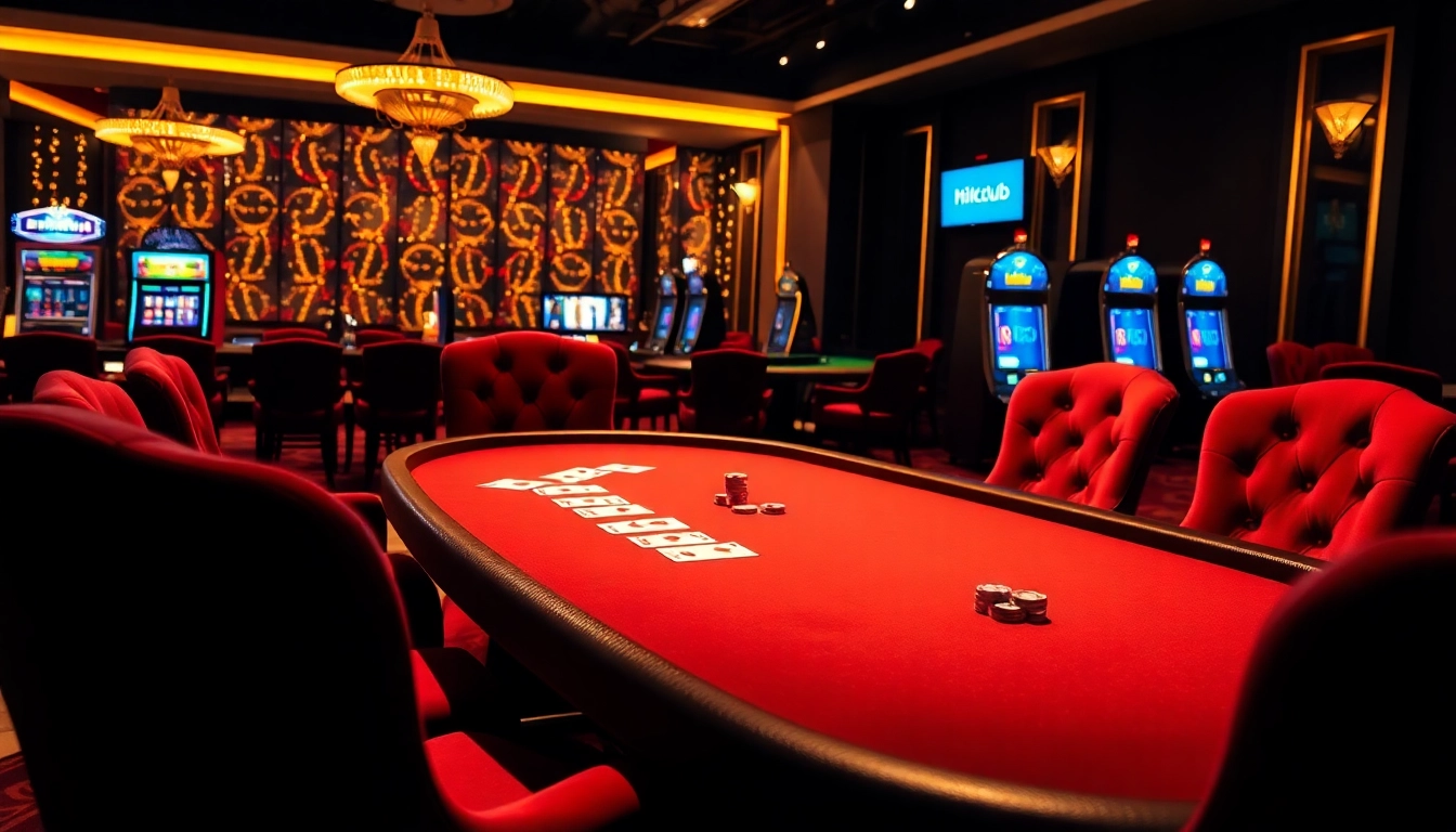 Engaging casino experience highlighting hitclub hitclubvn.io with poker chips and elegant tables.