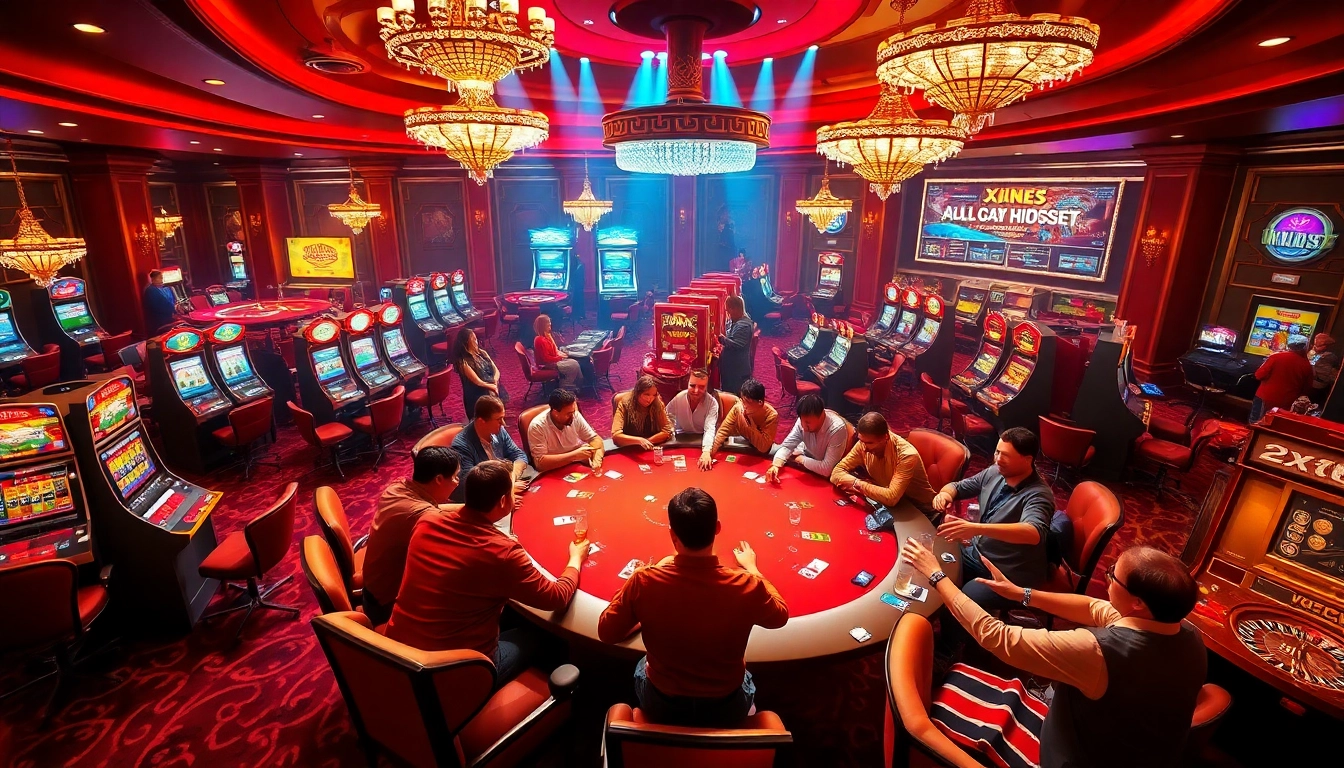 Experience the thrilling excitement of XX88 at a vibrant poker table in a luxurious casino.