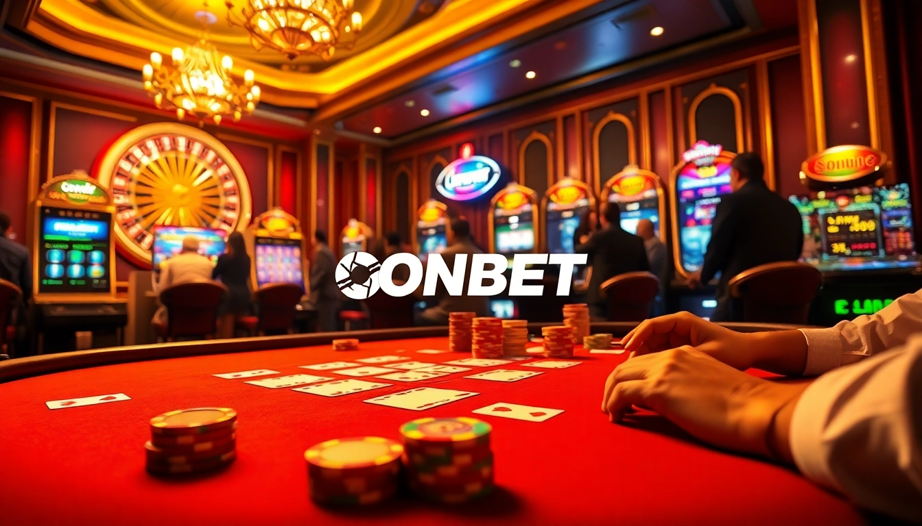 Experience high-stakes excitement at ONBET's luxurious casino with vibrant slots and engaging poker.