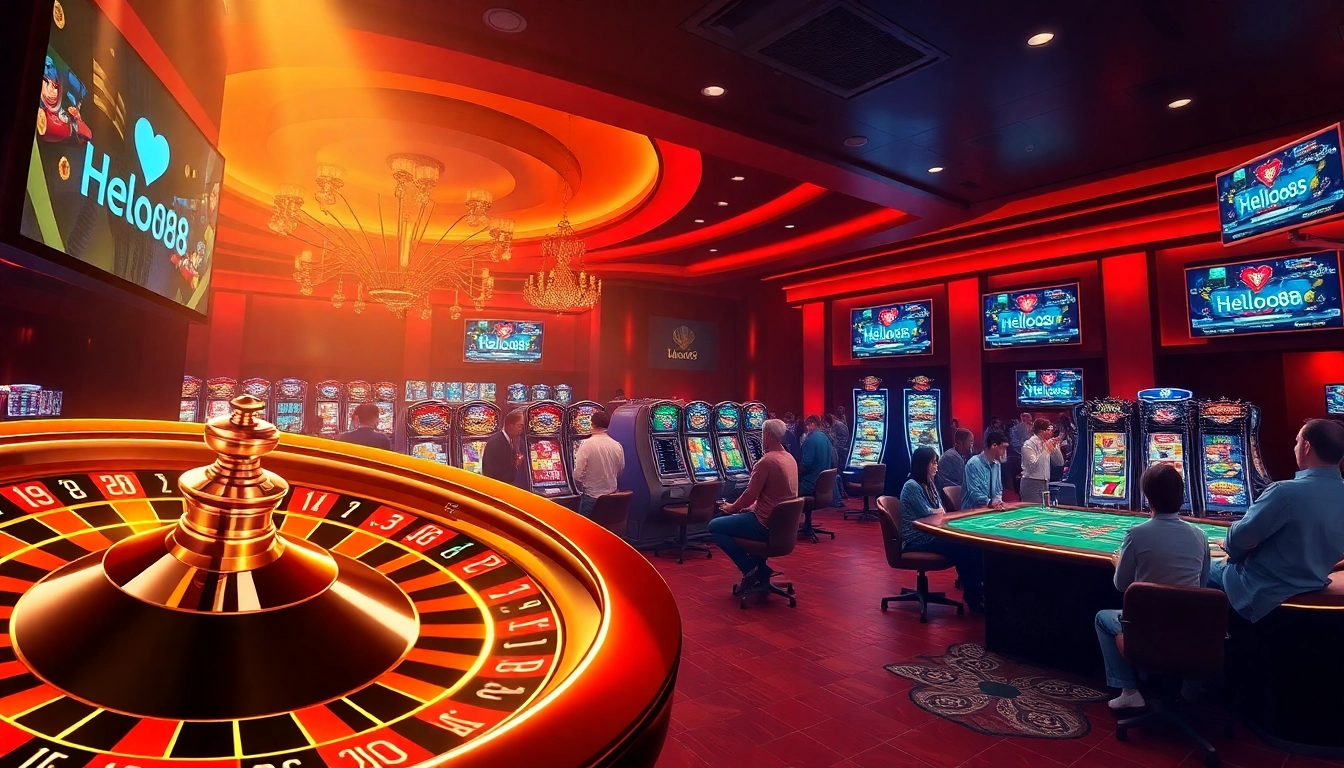 Experience thrilling online gambling at Helloo88 with exciting games, roulette, and vibrant slots.