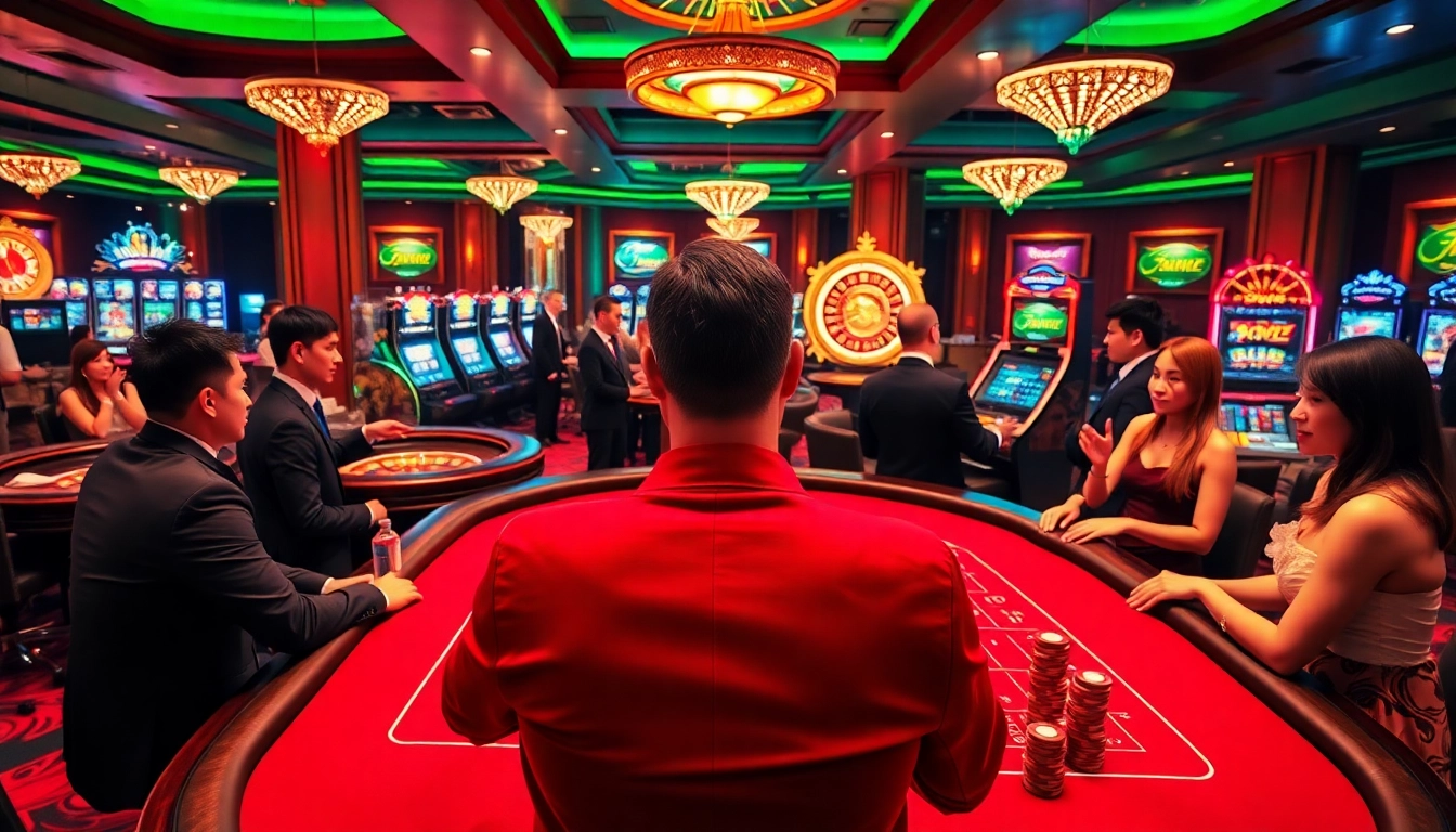 Experience the thrill of betting at the luxury baccarat table in b52club. club's vibrant casino scene.