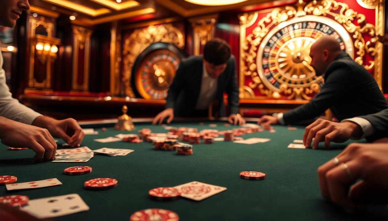 Engaged players strategizing at a high-stakes poker table in a luxurious SX88 casino setting.