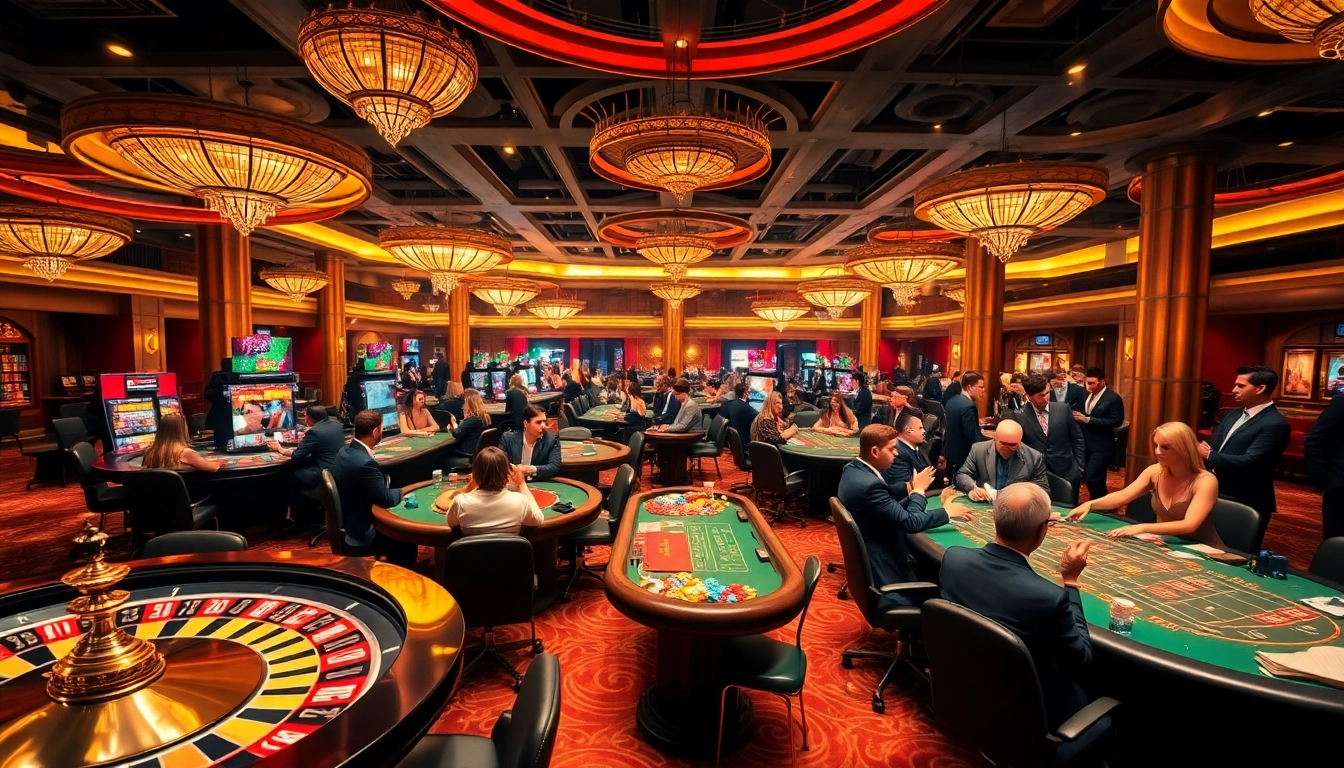Experience the excitement of gambling at 33WIN68 with players enjoying roulette, poker, and slot machines.