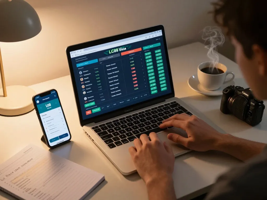 Place bets using the LC88 Vina app on a cozy home setup with live sports odds and strategies.