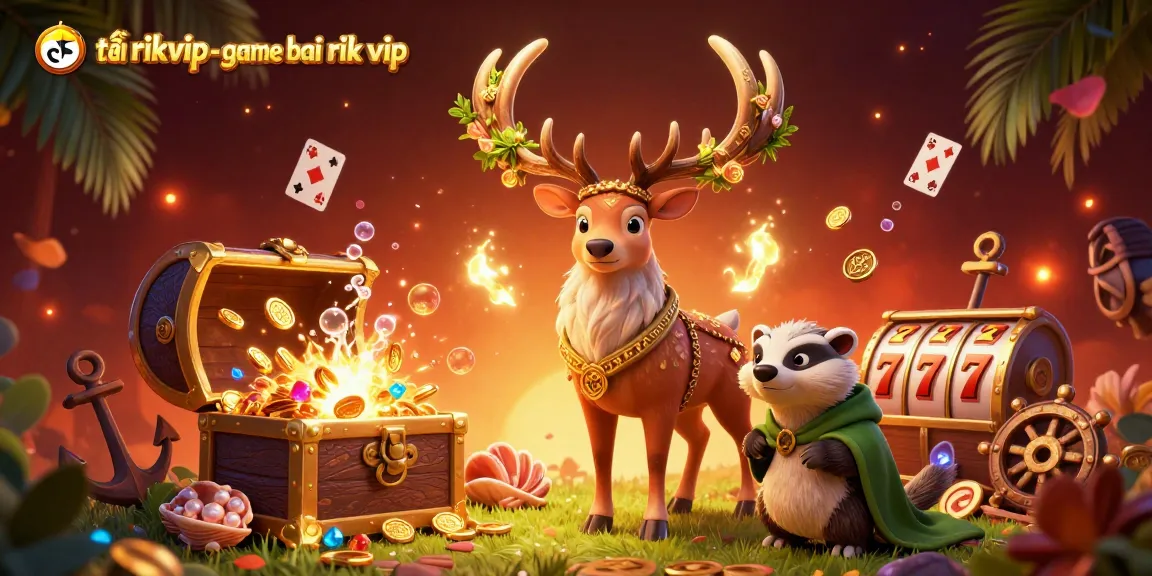 Engage in thrilling gameplay with tải rikvip - game bai rik vip, featuring dynamic casino elements and vibrant characters.