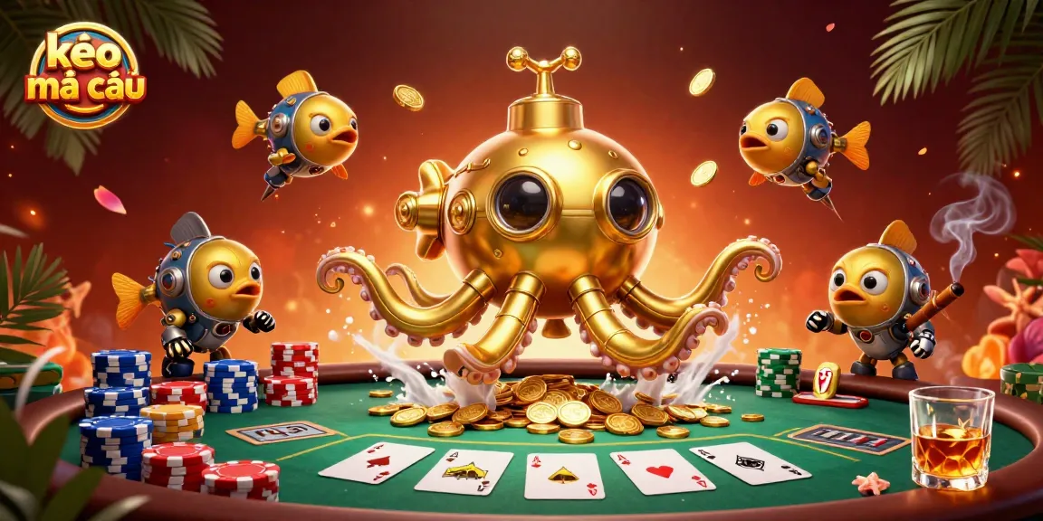 Engage with kèo nhà cái while exploring a golden underwater casino scene filled with vibrant elements.