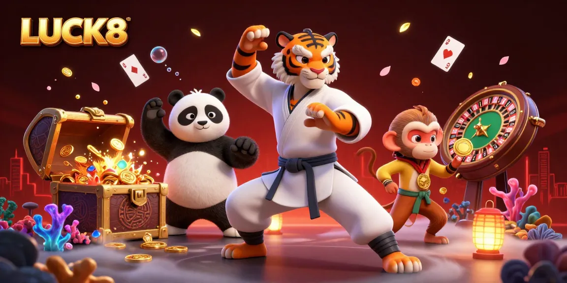 Engage with LUCK8 through exciting casino action featuring vibrant characters and dynamic gameplay elements.